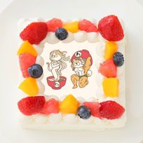 【わんこそば】四角型写真ケーキ 4号 12cm