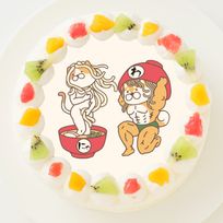 【わんこそば】丸型写真ケーキ 3号 9cm