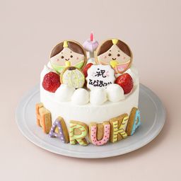 【飾る楽しさが好評です】名前アイシング付き お雛デコレーション 特選純生クリームが優しい美味しさの秘訣。 4号 12cm  