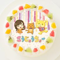 【こうじょうちょー】丸型写真ケーキ 3号 9cm
