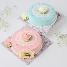 2色から選べる 美しいチーズケーキ【薔薇とシュガーレースのケーキ 5号サイズ 15cm】  母の日2024