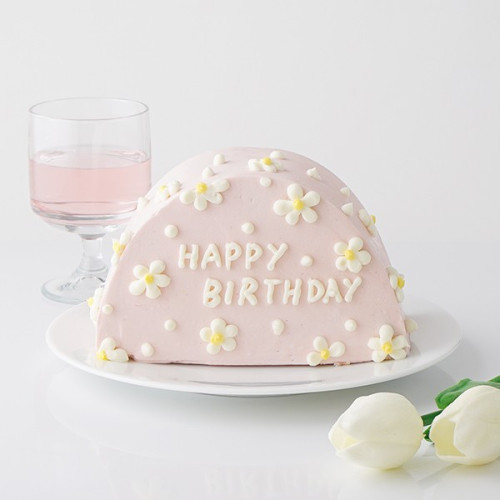 ハーフケーキ《センイルケーキ》ピンク 15cmハーフ 