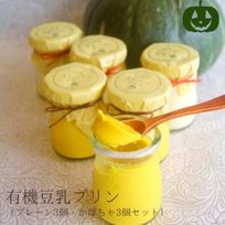 【期間限定】有機豆乳プリン（プレーン3個、かぼちゃ3個）《ヴィーガンスイーツ》《グルテンフリー》