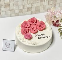 【Catalpa オリジナル】薔薇とメッセージのケーキ 5号サイズ 母の日2024