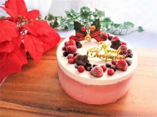 【糖質制限・低糖質スイーツ】ラズベリームースのクリスマスケーキ 5号 15cm クリスマス2023