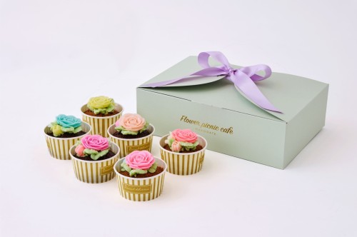 【特別ギフトに】✿食べられるお花のカップケーキ＜6個セット＞