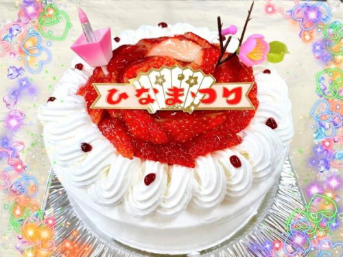 雛祭り苺デコレーションケーキ 4号 12cm ひな祭り2023