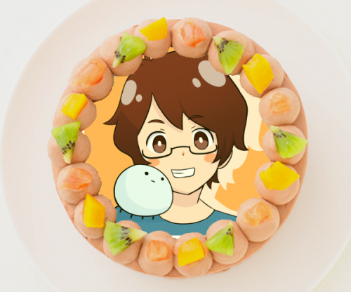 【mkのゲーム実況ch】丸型写真チョコレートケーキ 6号 18cm