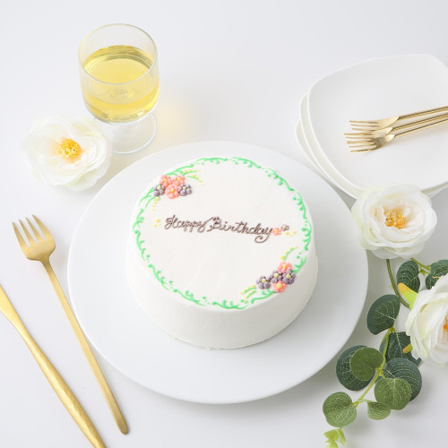 【選べる8色】【イラストケーキが人気のエルショコラ】お花のセンイルケーキ 4号