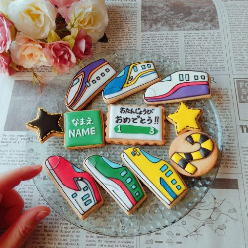 新幹線のアイシングクッキー誕生日セット