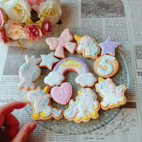 【誕生日セット】ユニコーンのアイシングクッキー