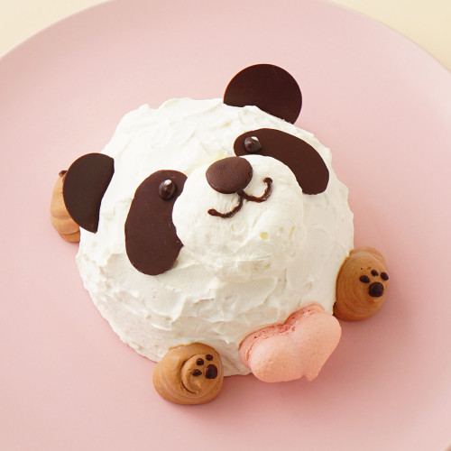 【みんな大好き！】パンダです！！マカロンつきケーキ 4号