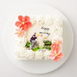 お花の色が選べる！お花の写真ケーキ 5号 15cm×15cm 母の日2024