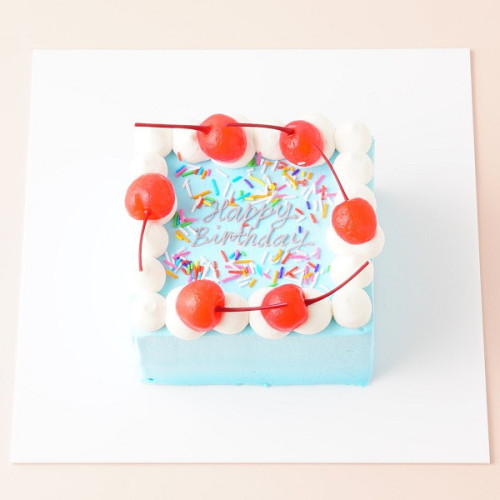 ☆Custom Cake Maker☆カスタマイズケーキ｜四角形｜チェリー 4号