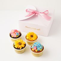 食べられるお花のカップケーキ／4個セット（ヒマワリコレクション） 