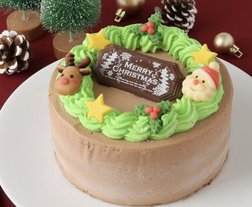 【美味宣言】生チョコ クリスマスリースセンイルケーキ 4号 12cm 2022クリスマスケーキ