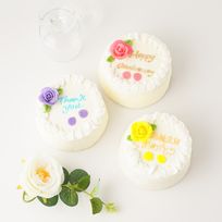 薔薇と文字の色が選べる！生クリームセンイルケーキ 3号 