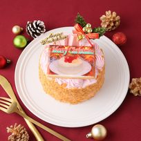 【お好きな画像でお作りします】クリスマス写真クッキーケーキ ストロベリー 4号 