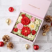 食べられるお花のクリスマスフラワーケーキBOX～ポインセチア～  クリスマス2025