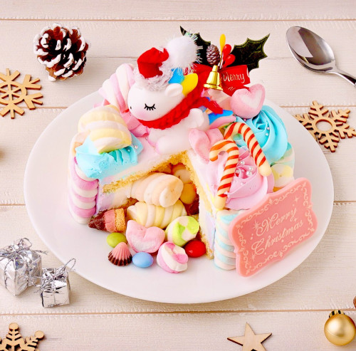 ユニコーンサンタフルデコギミックケーキ 5号 クリスマス2022