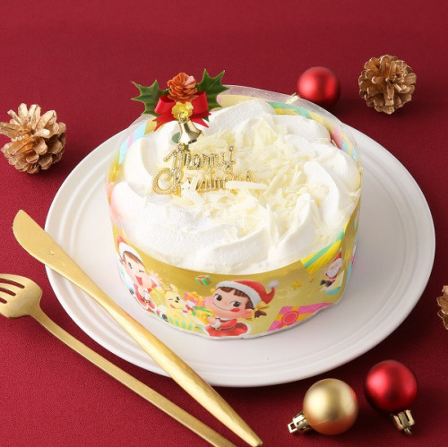 【不二家】糖質オフ クリスマスホワイトチョコ生ケーキ 5号 14.5cm クリスマス2022
