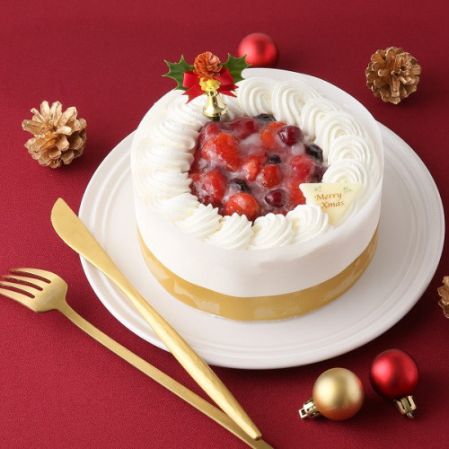 【不二家】 3種のベリーのショートケーキ 5号 14.5cm クリスマス2022