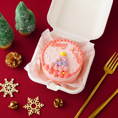 クリスマスランチボックスケーキ ツリー 10cm 2【デザインが選べる/センイルケーキ】クリスマス2022