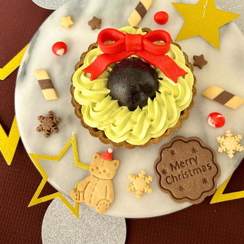 ピスタチオとチョコレートムースの濃厚クリスマスリースタルト 4号 12㎝ クリスマス2022