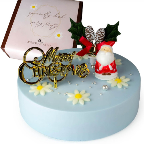 魔法洋菓子店ソルシエ クリスマスケーキ コレクション 2023 センイルケーキ ブルークリーム 4号 13.5cm 2人～4人分 約270g クリスマス2023