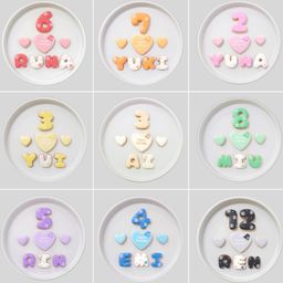 雪だるま＆雪の結晶デザイン プレートセット♪アイシングクッキーセット（プレート＋装飾ハート2つ）＋でお好きなアルファベットや数字をお選びください。オリジナルメッセージ可。全9色。誕生日や記念日、推しのお祝いなどにオススメ《アルファベット・数字：1枚》