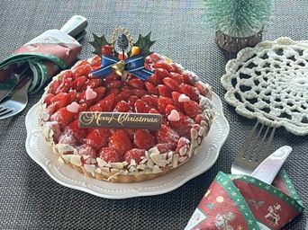 【冷蔵でお届け】クリスマス軽井沢農園パティスリーから完熟いちごタルト5号 （※到着日にお召し上がりください）クリスマス2025