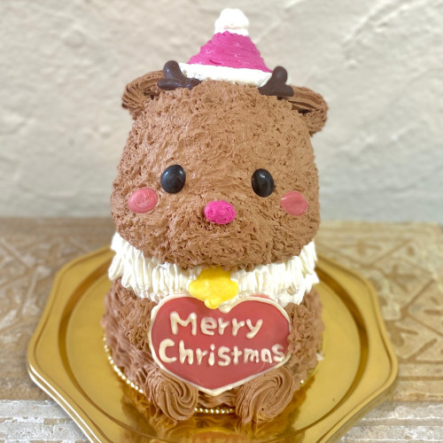 トナカイさんの立体ケーキ クリスマスケーキ 5号 個数限定 動物ケーキ  クリスマス2022