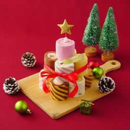 【まるでツリーのようなロールケーキ】クリスマス12種ロールケーキタワーキット3段（12個入）クリスマス2023