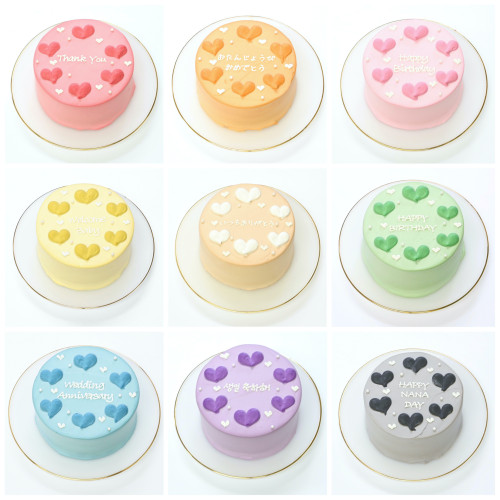ハートデザイン♡センイルケーキ 4号《選べる9色とお好きなメッセージ！》