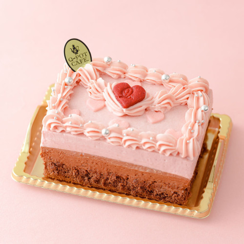 【Q-pot CAFE.】Cake.jp限定/Love Heart Letter Cake (7.5cm×11cm※2～3名様) バレンタイン2023