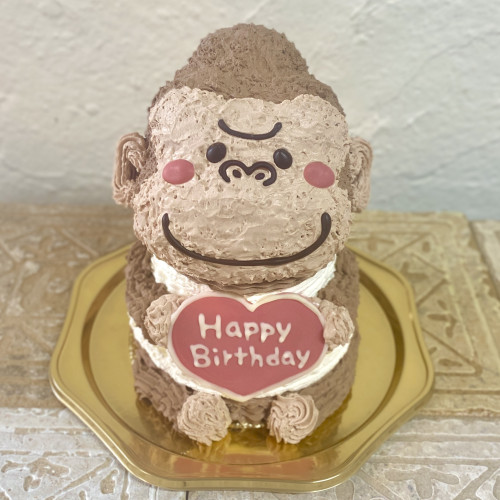 ゴリラの立体ケーキ  ごりら  誕生日ケーキ 動物ケーキ  5号