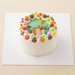 丸写真ケーキ マーブルチョコ 4号(3～4名様向け)