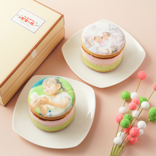【お好きな画像で楽しめる！】3色どら焼きケーキ 2個入（プリントアイシングクッキー付） 