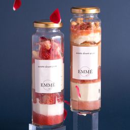 薔薇の瓶パフェ2本セット【E.F.lab×EMME×Cake.jp】表参道の人気スイーツ店[EMME]が誇る実力の一品 母の日2024