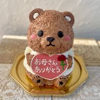 母の日⭐︎くまの立体ケーキ(ハートのチョコプレート) クマ くまさん 動物ケーキ 