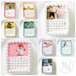 カレンダープリントケーキ《選べる9色｜写真ケーキ｜センイルケーキ｜韓国｜お好きなお写真で♪》