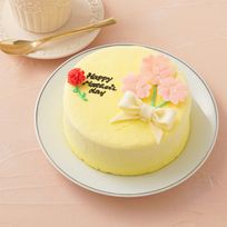 想いを伝える花言葉センイルケーキ(イエロー) ピンクのバーベナ 「家族の和合・家族への愛情・感謝の気持ち」 