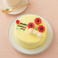 想いを伝える花言葉センイルケーキ(イエロー) 赤いガーベラ 「希望・前向き・幸せな家庭」 