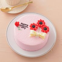 想いを伝える花言葉センイルケーキ(ピンク) 赤いガーベラ 「希望・前向き・幸せな家庭」 