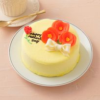 想いを伝える花言葉センイルケーキ(イエロー)  赤いポピー 「感謝・幸せな家庭・陽気で優しい」 