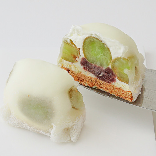 【リスカフェ】【Makuake達成率1824%】新感覚のシャインマスカット大福ミルフィーユ 3個<Makuake×Cake.jp アタラシイケーキ発見プロジェクト>