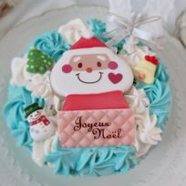 サンタクッキーのついたクリスマスケーキ 4号 クリスマス2023