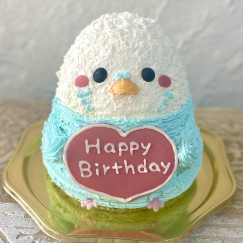 セキセイインコ（ブルー）の立体ケーキ 5号 お誕生日やお祝いに 動物ケーキ