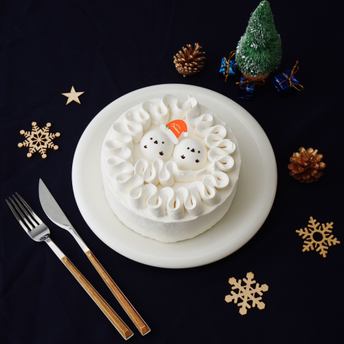 クリスマス限定 小鳥のクリームホールケーキ 15cm《卵・乳製品・小麦粉・白砂糖不使用・グルテンフリー》 クリスマス2023