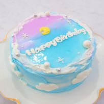 水色夜空ケーキ 韓国風ケーキ 5号